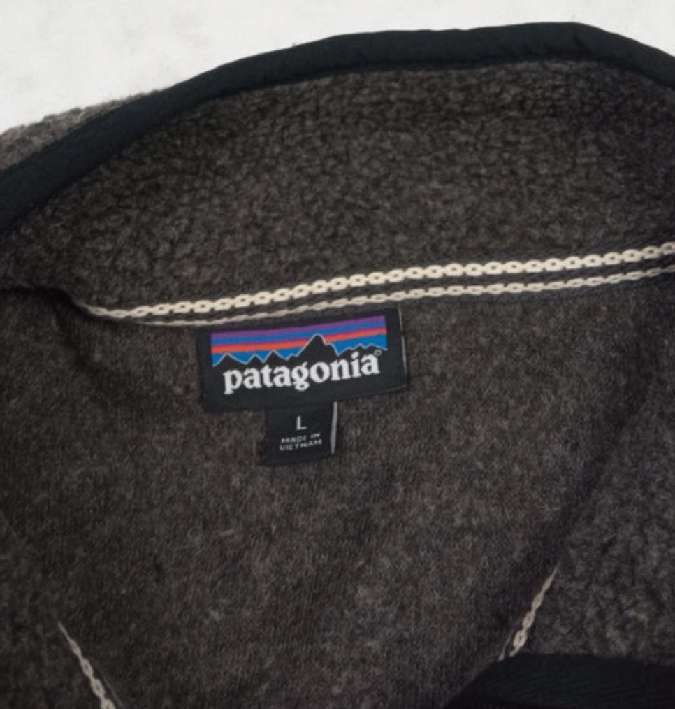 Patagonia Retro Pile Zip Pullover (L Herren) Baumwolle dunkelgrau