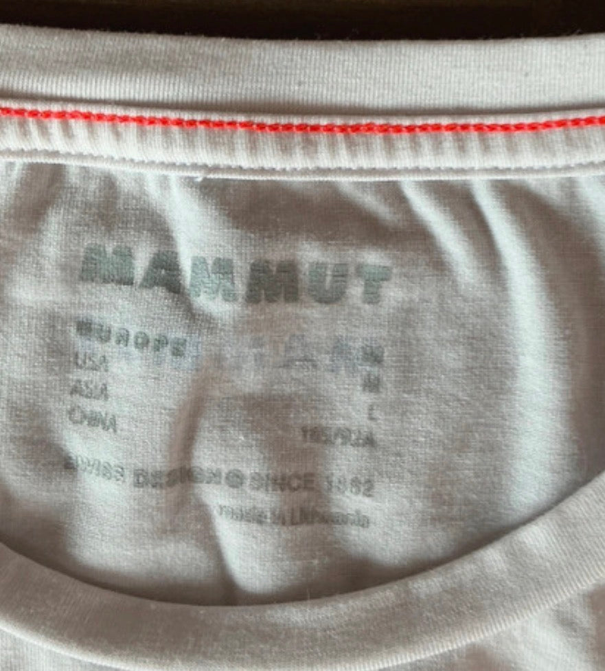 T-Shirt von Mammut (M Damen) pure Baumwolle weiß Print Oversized - wanderlich.com