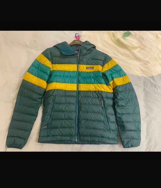 Patagonia Daunen Jacke (Herren S) türkis mit Kapuze