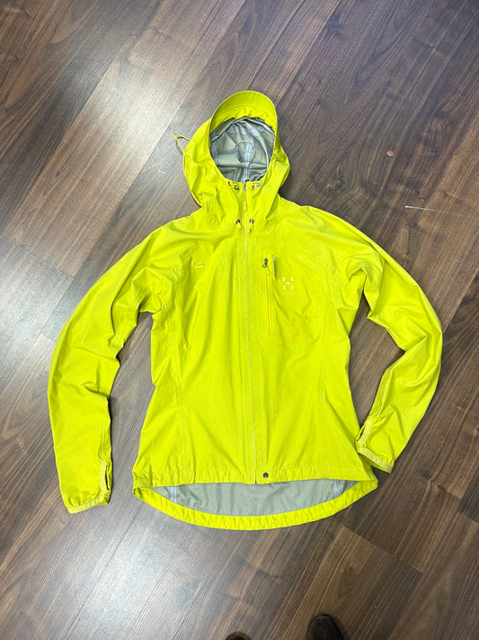 Ultraleichte Hardshell Jacke von Haglöfs (M Damen) 3 L GoreTex neon grün