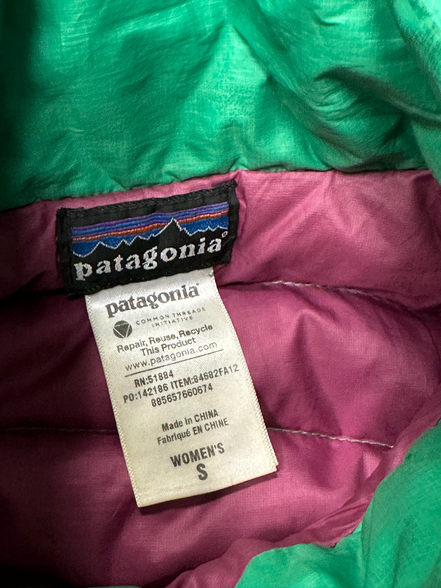 Patagonia Daunen Jacke (S Damen) Isolations Midlayer türkis grün