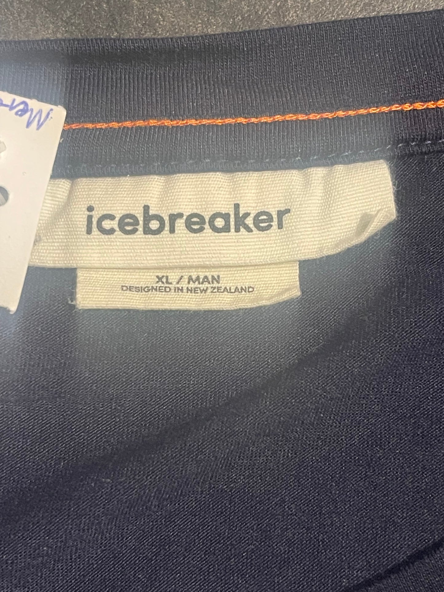 Merino T-Shirt von Icebreaker (XL Herren) dunkelblau Print