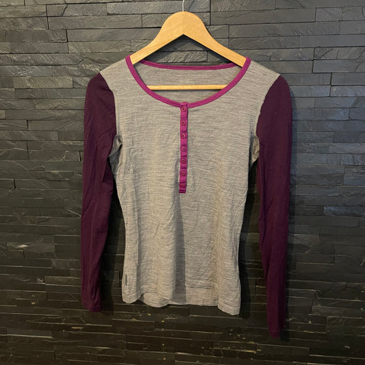 Langarm Shirt Icebreaker (S Damen) Merino 180 Longsleeve grau lila