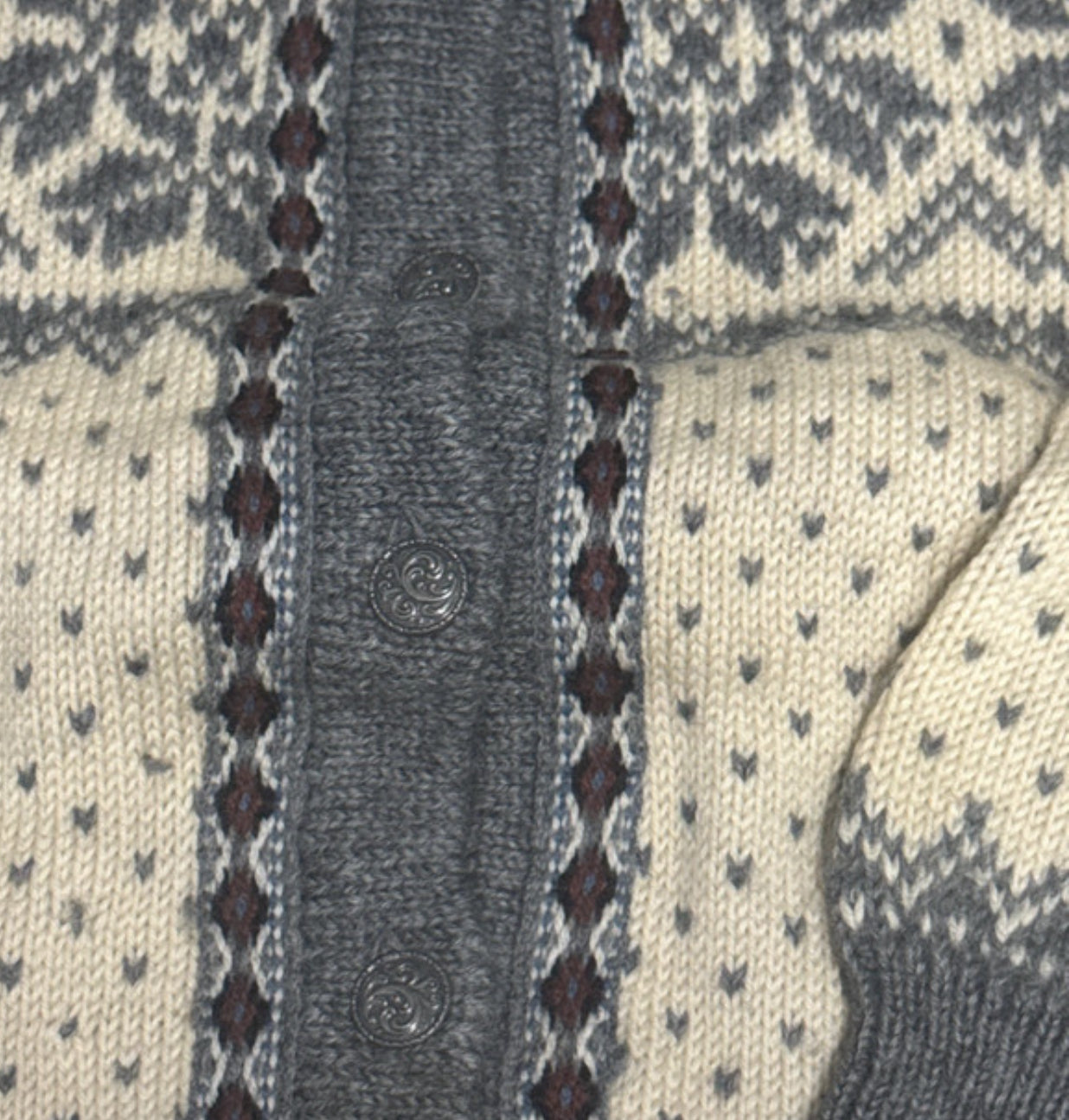 Strick Jacke Dale of Norway (M Herren /L Damen) weiß grau