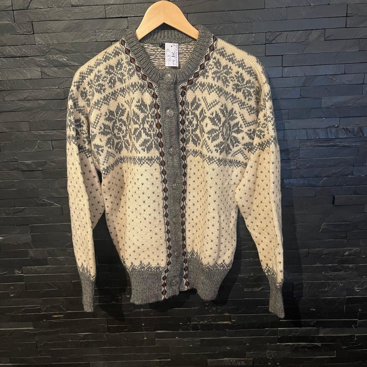 Strick Jacke Dale of Norway (M Herren /L Damen) weiß grau