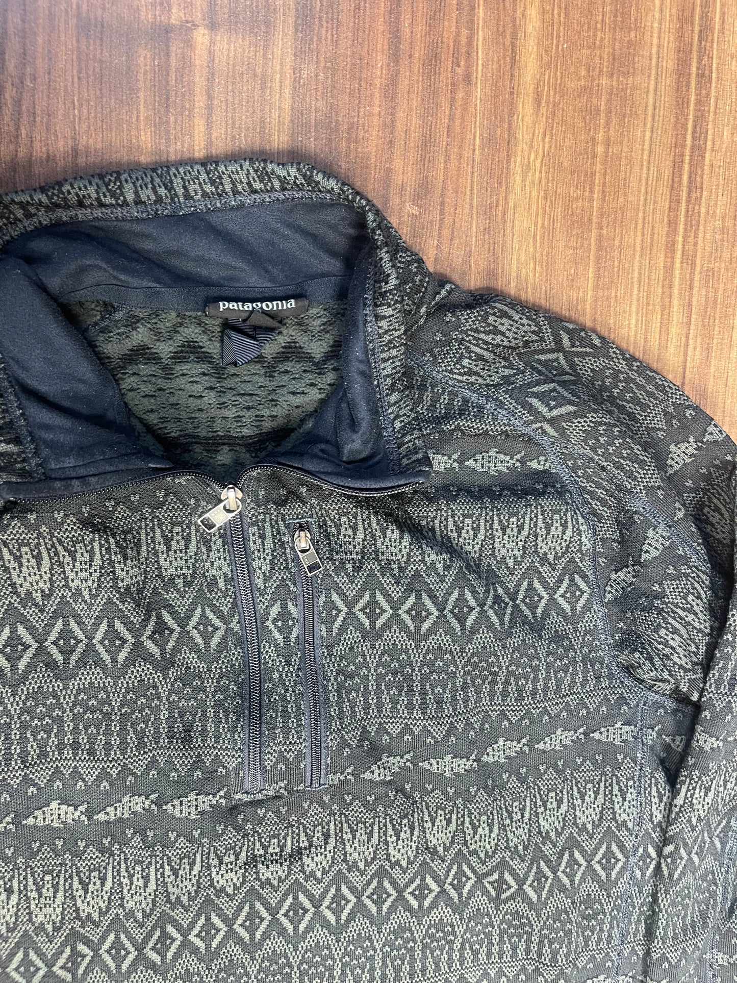 Zip Fleece Pullover Patagonia (M Herren) Sweater schwarz grau