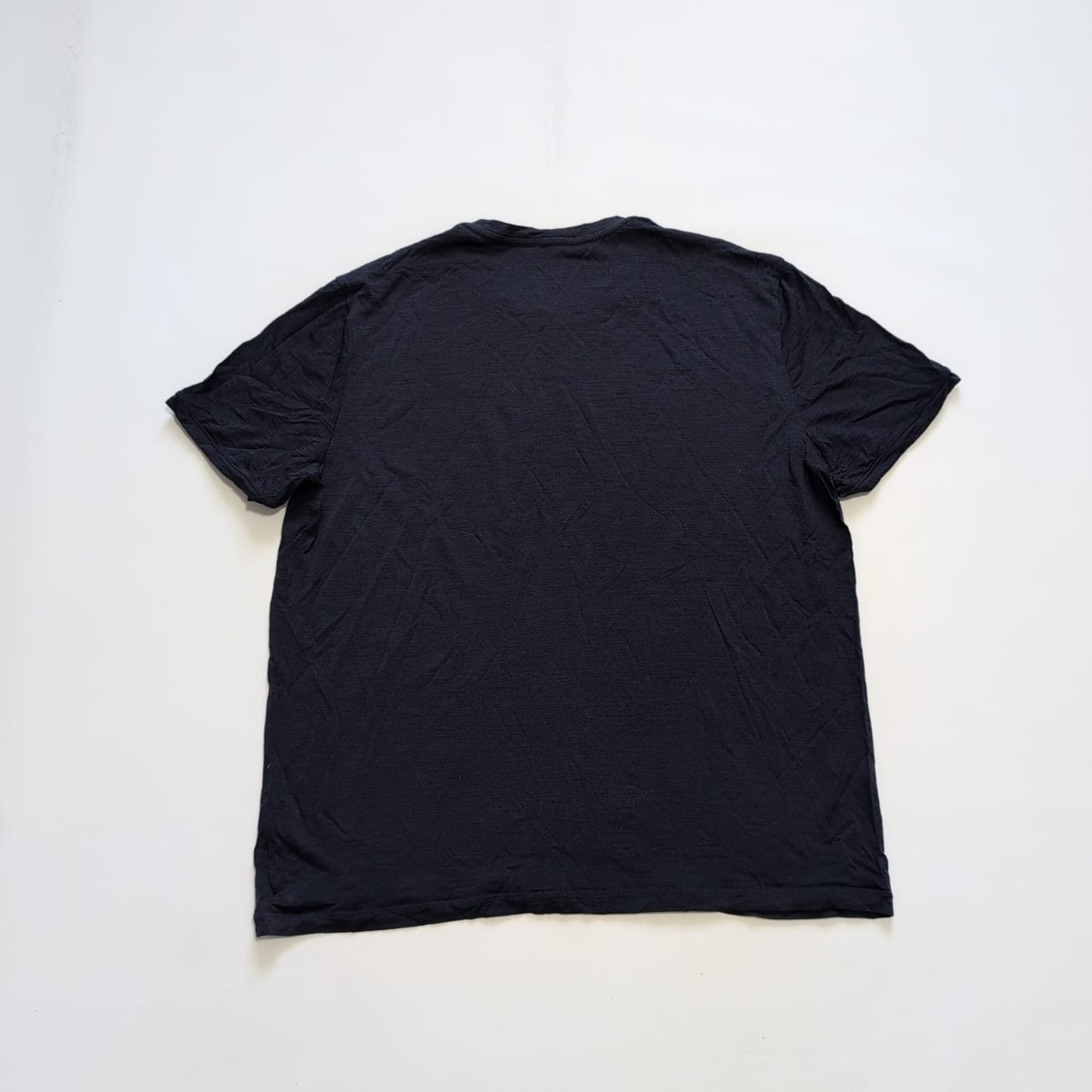 100% Merino T-Shirt von Icebreaker (XL Herren) marineblau mit Print