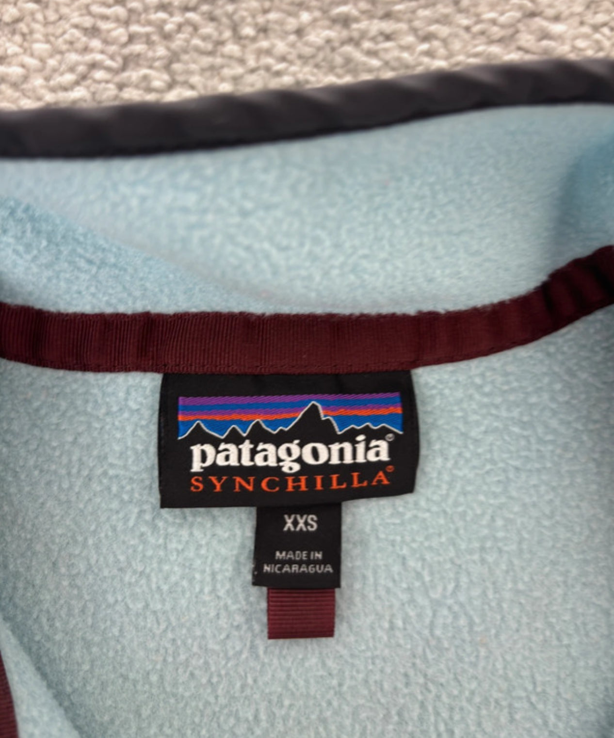 Fleece Pullover von Patagonia Synchilla (XS Damen) hellblau- ocker