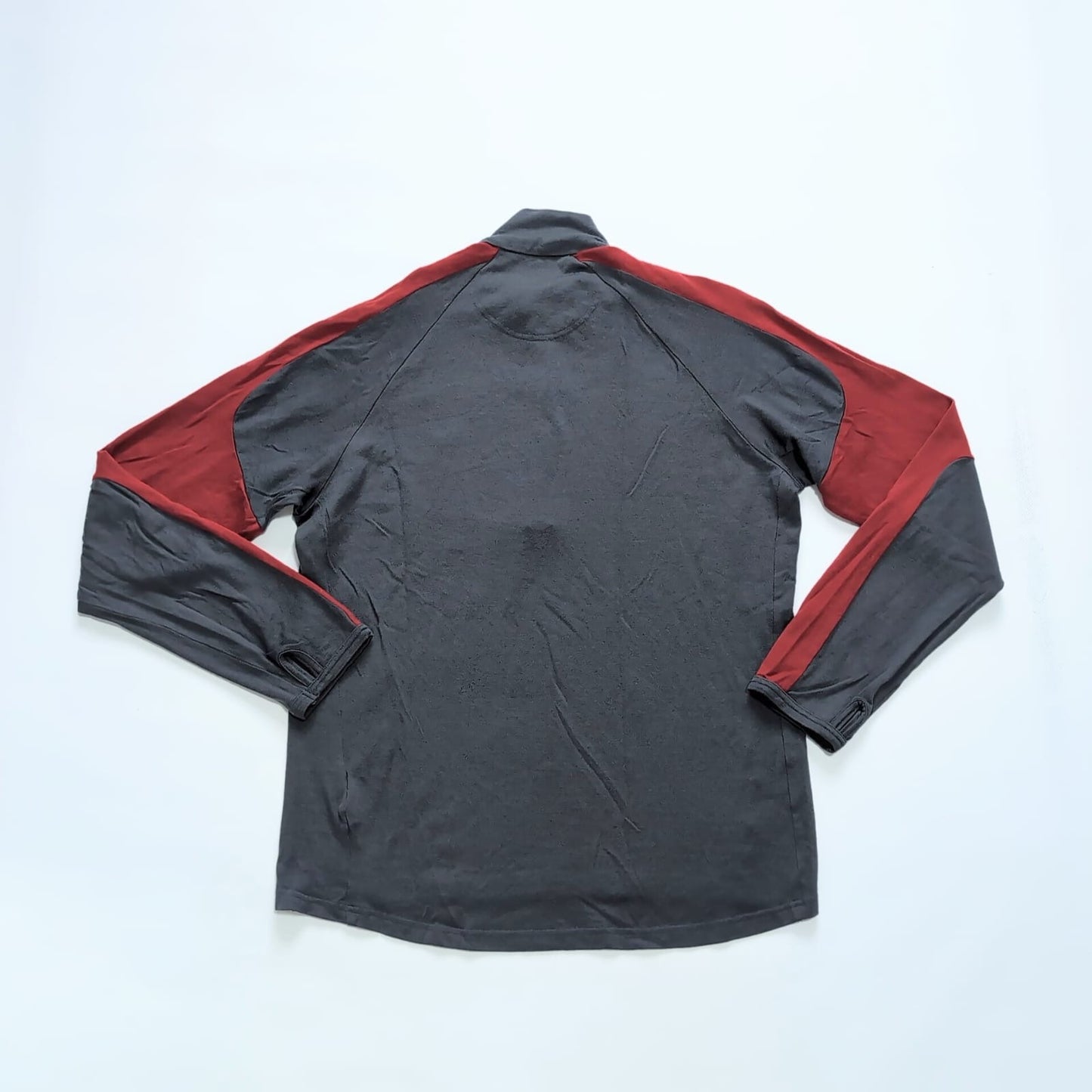 Merino Longsleeve Icebreaker (XL Herren) Neck Zip Shirt 260 grau rot