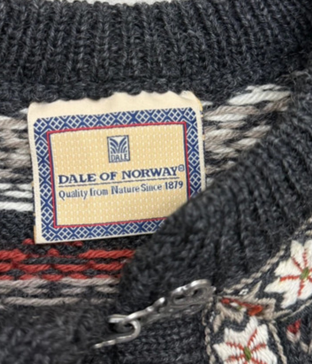 Strick Jacke Dale of Norway (M Herren /L Damen) weiß dunkelgrau