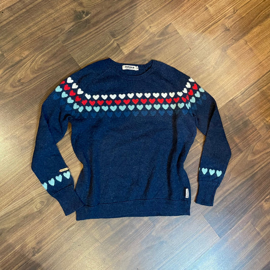 Pullover von Maloja aus Wolle, Kaschmir ( M ) blau mit Herzchen