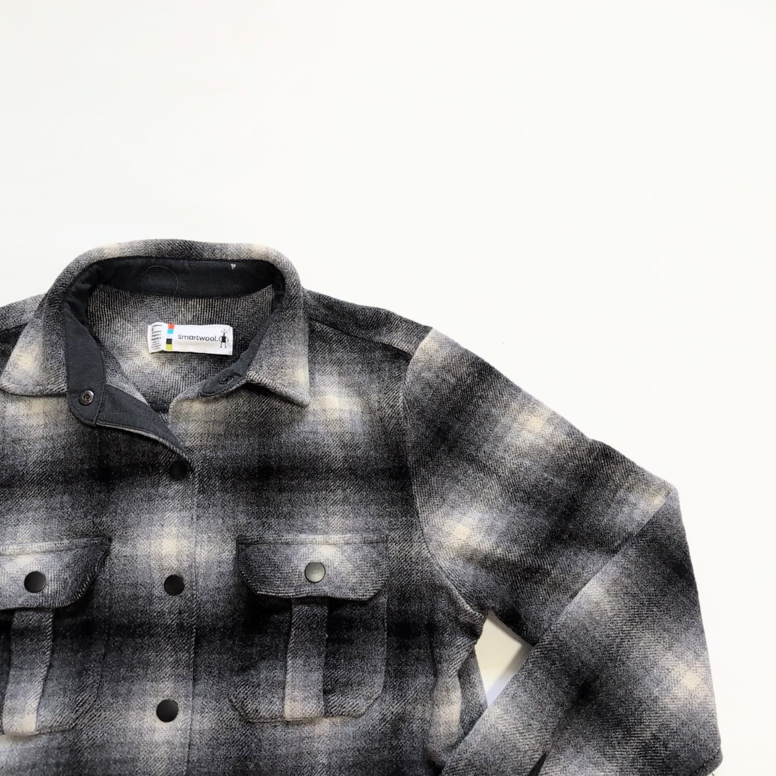 Heavyweight Hemd von Smartwool (S Damen) Merinowolle grau kariert - wanderlich.com