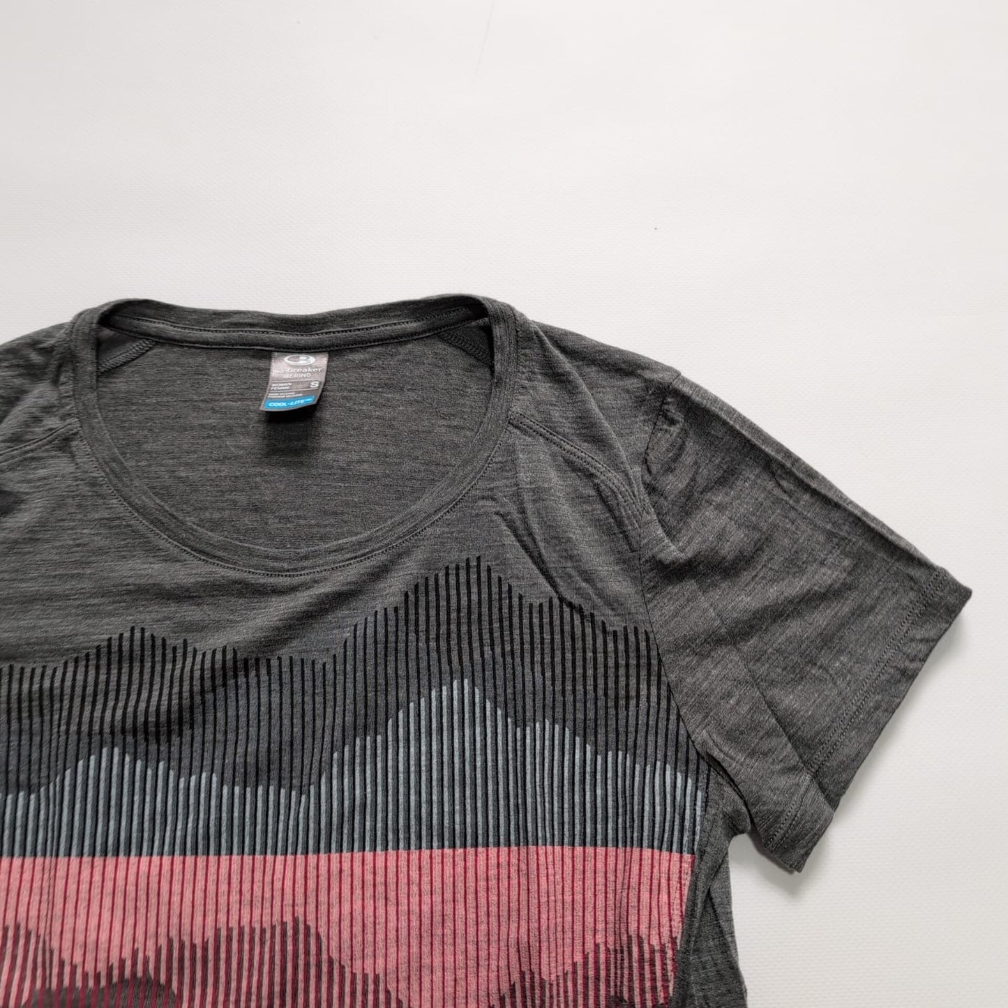 Merino T-Shirt Icebreaker cool lite (Damen S) grau rosa