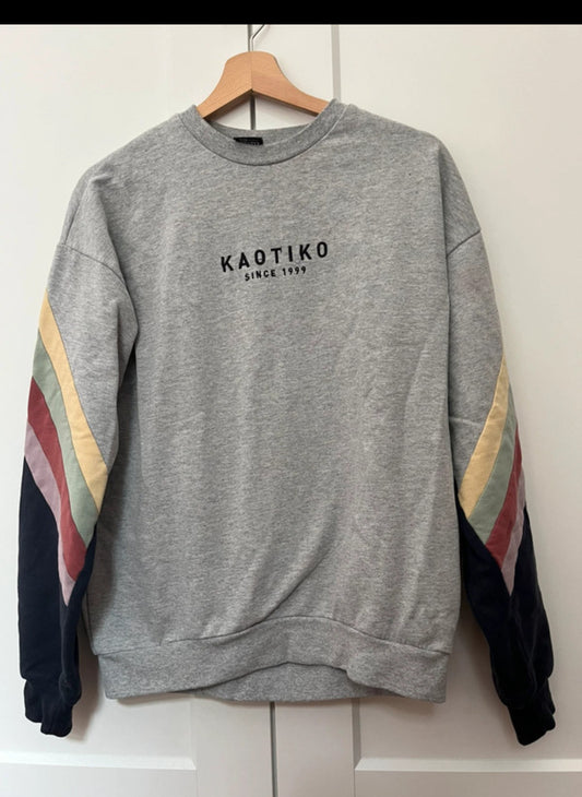 Kaotiko Pullover S / M hellgrau bunt