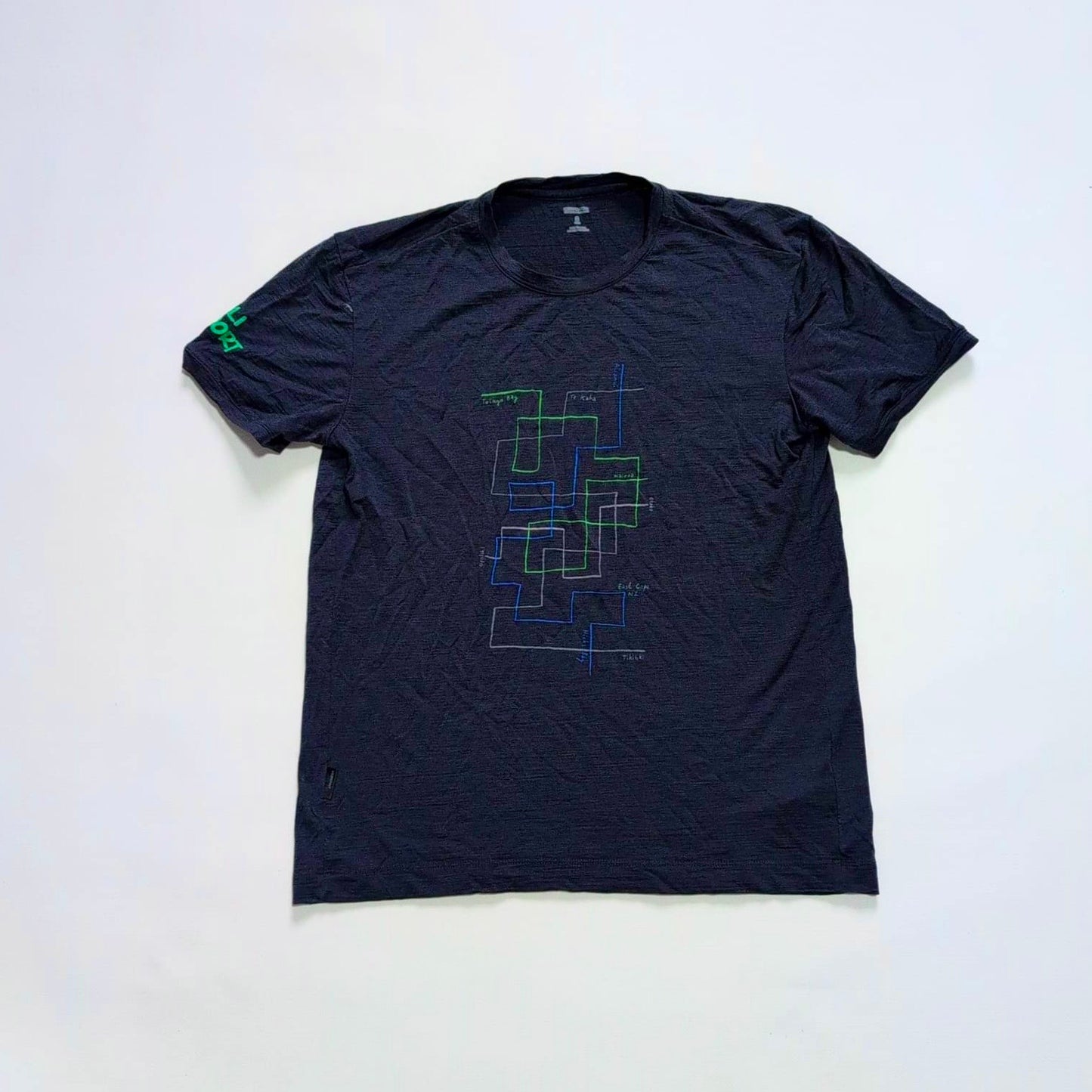 Merino T-Shirt von Icebreaker (S Herren) dunkelblau Print