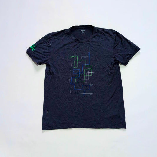 Merino T-Shirt von Icebreaker (S Herren) dunkelblau Print