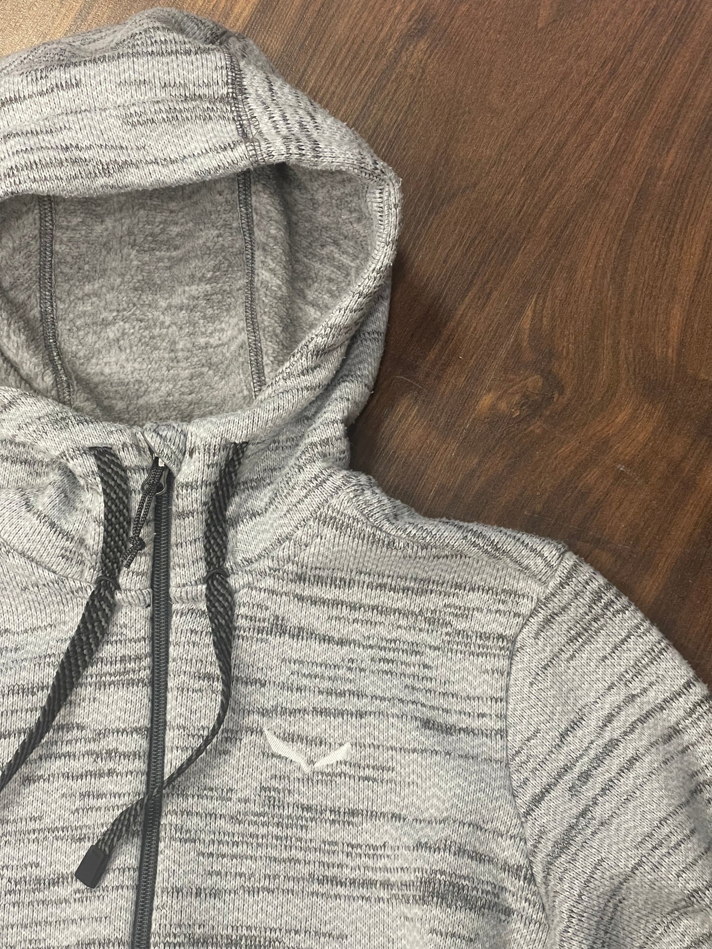 Fleece Jacke von Salewa (XS Damen) Kapuzenjacke Strickoptik grau