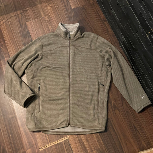 Patagonia Fleece Jacke R1® Polartec (XL Herren) beige-grau