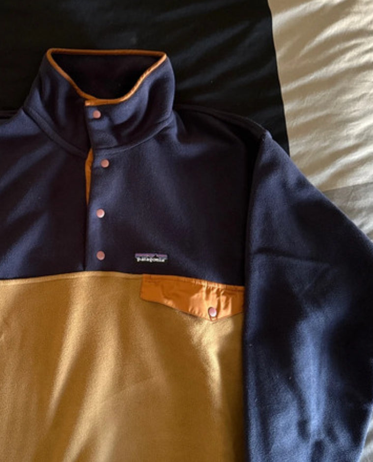 Fleece Pullover Patagonia Synchilla (S Herren / M Damen) marineblau braun