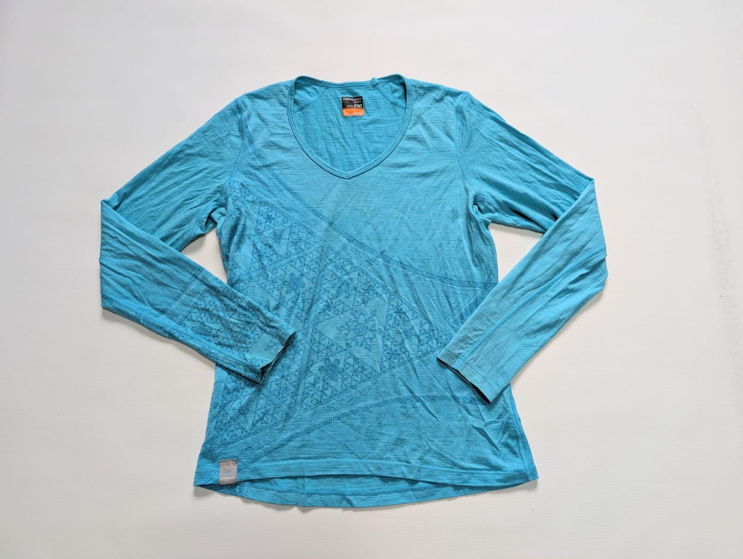 Longsleeve Icebreaker (L Damen ) Merino  200 blau Print