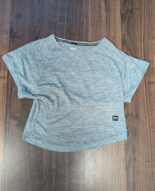 Merino T-Shirt Crop Top von SuperNatural (S Damen) grau