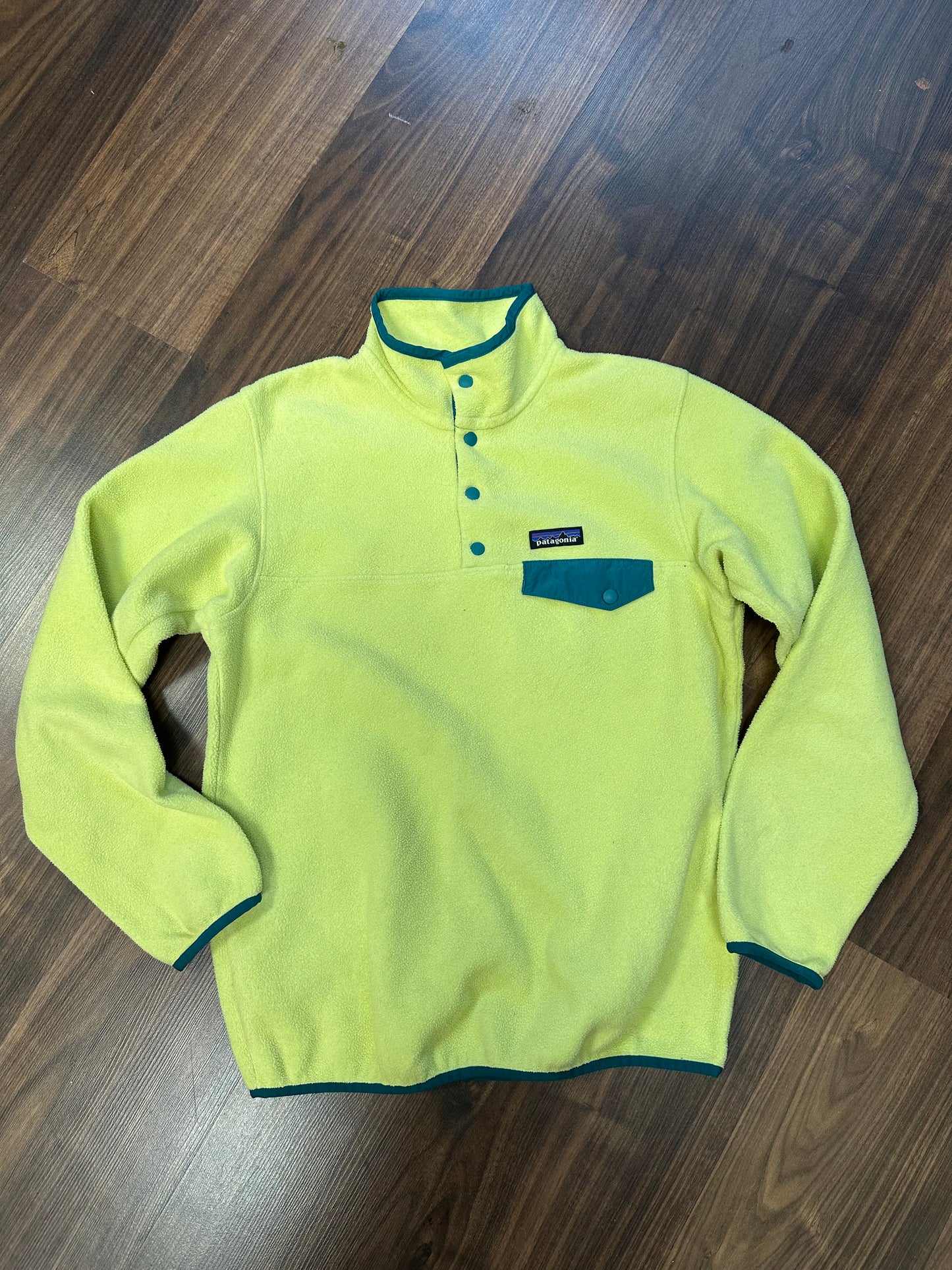 Patagonia Synchilla Pullover (M Damen) Fleece Sweatshirt grün gelb