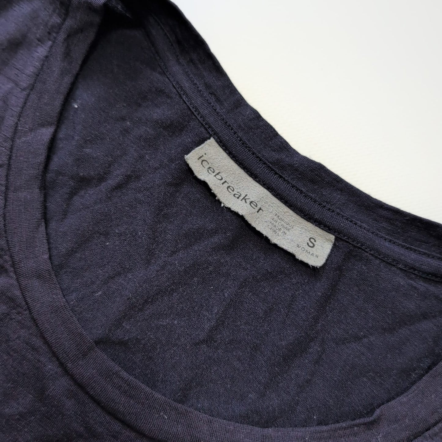 Merino T-Shirt Icebreaker (S Damen) marineblau Print Velo