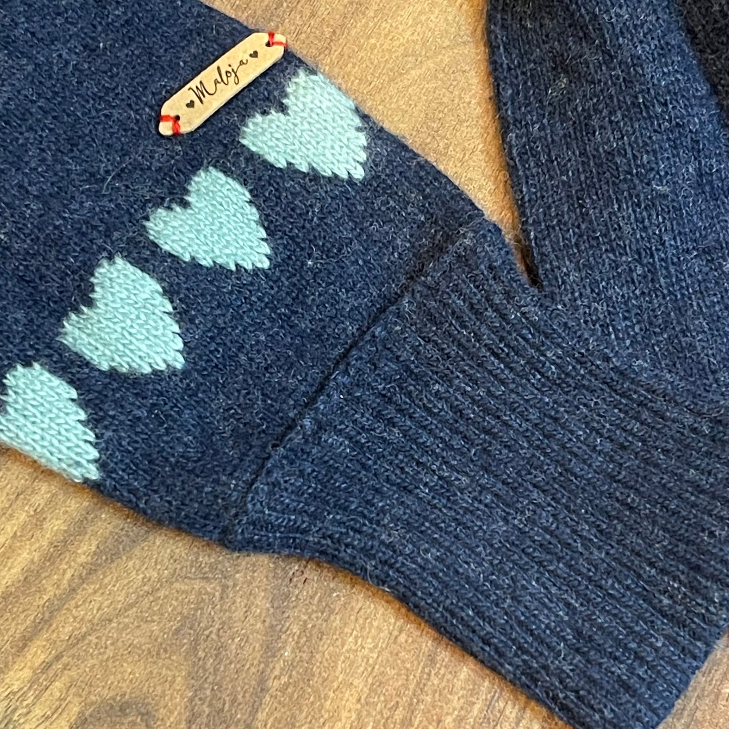 Pullover von Maloja aus Wolle, Kaschmir ( M ) blau mit Herzchen