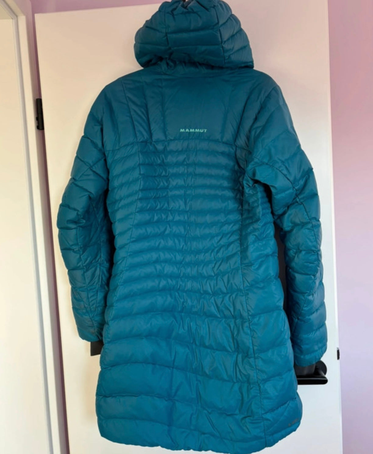 Lange Daunen Jacke von Mammut (S Damen) Parka petrolblau