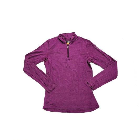 Merino Zip Longsleeve Icebreaker (M Damen) Magenta lila