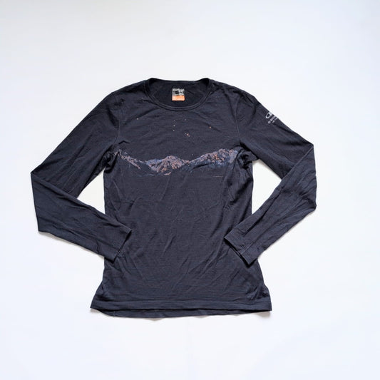 Merino 200 Longsleeve Icebreaker (M Damen) dunkelblau mit Print Sternehimmel