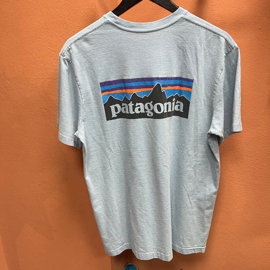 Patagonia T-Shirt (M Herren) Organic Cotton hellblau mit Backprint