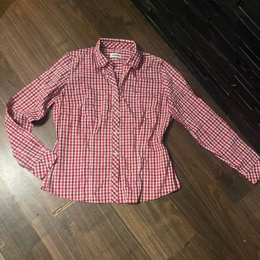 Langarm Hemd (XL Damen) von Schöffel rot weiß kariert
