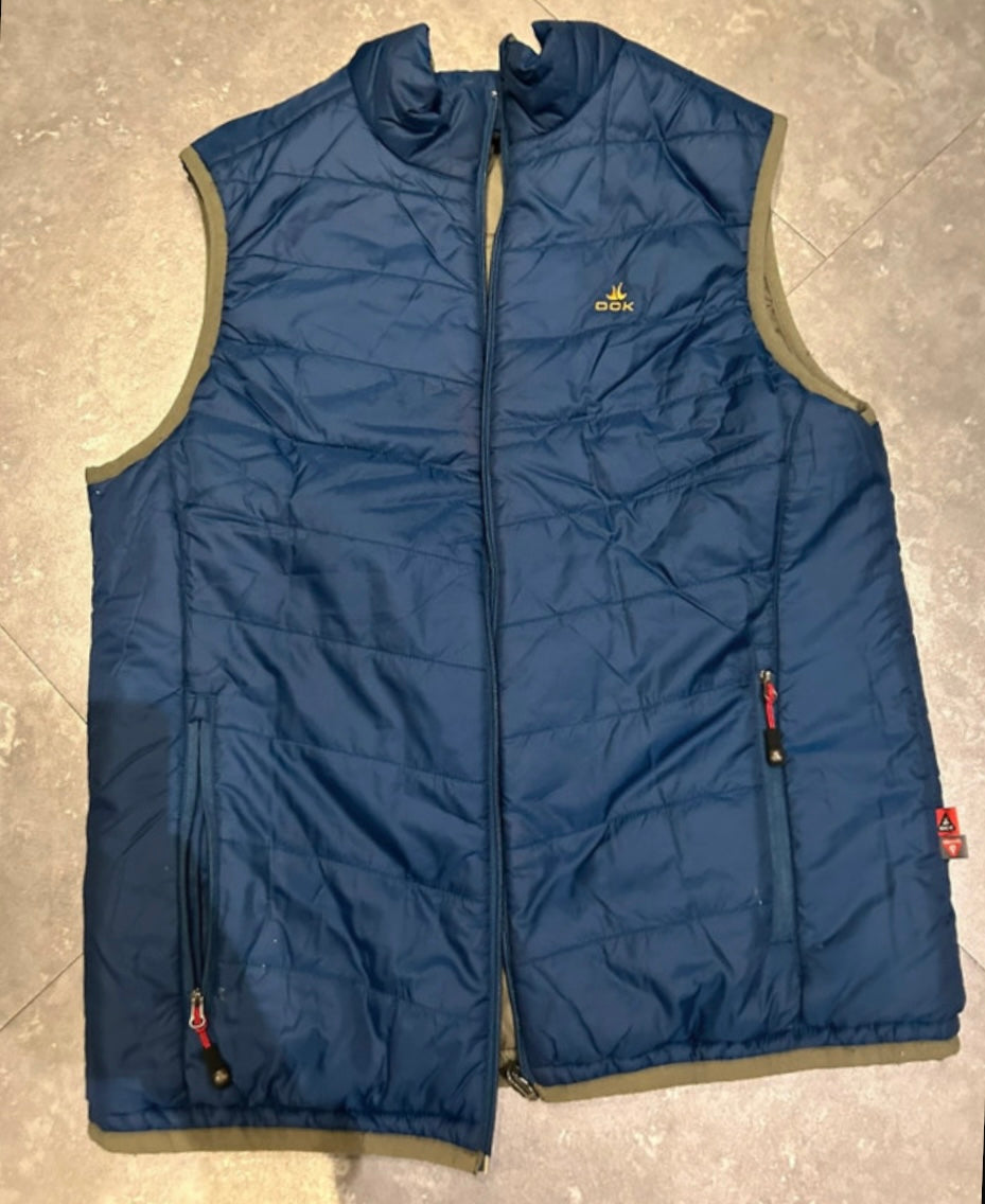 Primaloft Wende Weste (L Herren) Isolation Steppweste dunkelblau khakigrün