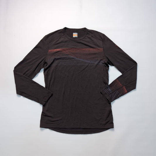 Longsleeve Icebreaker (M HERREN) Merino 200 braun mit Brustprint