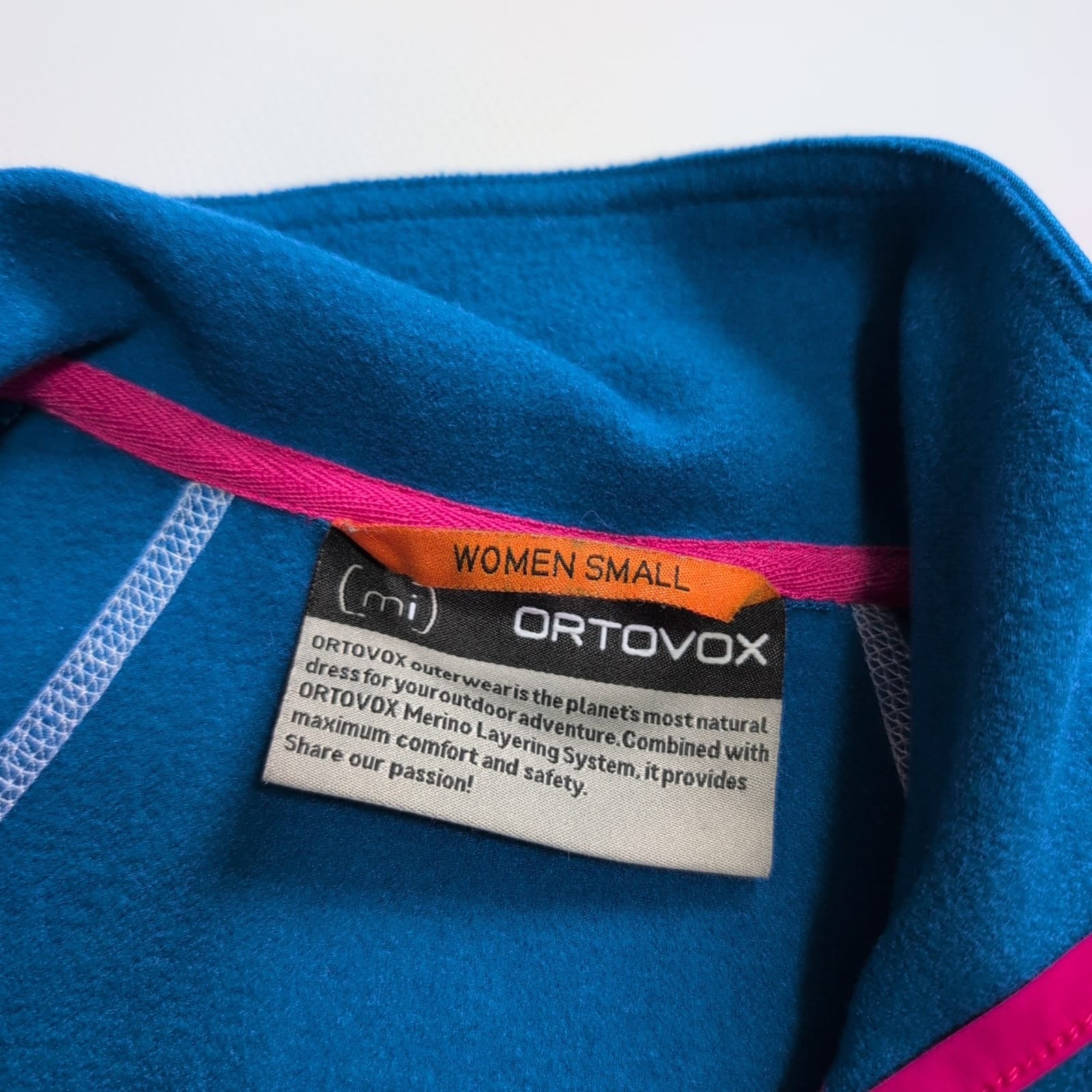 Ortovox Zipper Jacke Merino inside (S Damen) blau - wanderlich.com