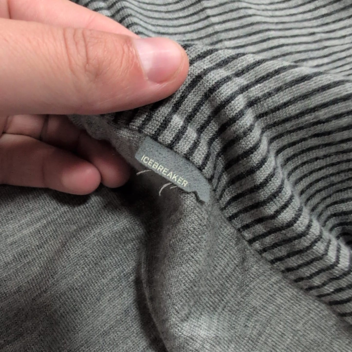 Longsleeve von Icebreaker Merino 260 (L Herren) grau gestreift