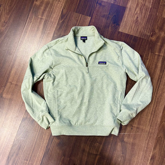 Zip Pullover von Patagonia (M Damen) Baumwolle hellgrau grün