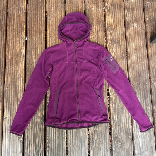 Fleece Jacke von Arcteryx (M Damen) Hoodie Cord Optik lila