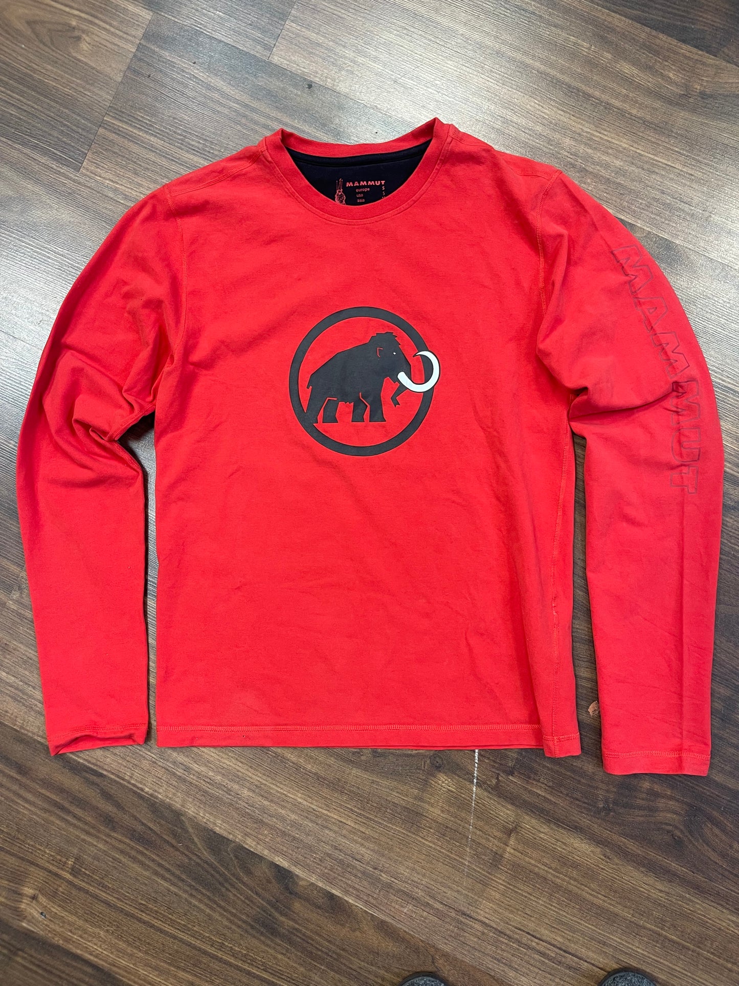 Mammut Longsleeve Herren S / Langarmshirt Baumwolle rot