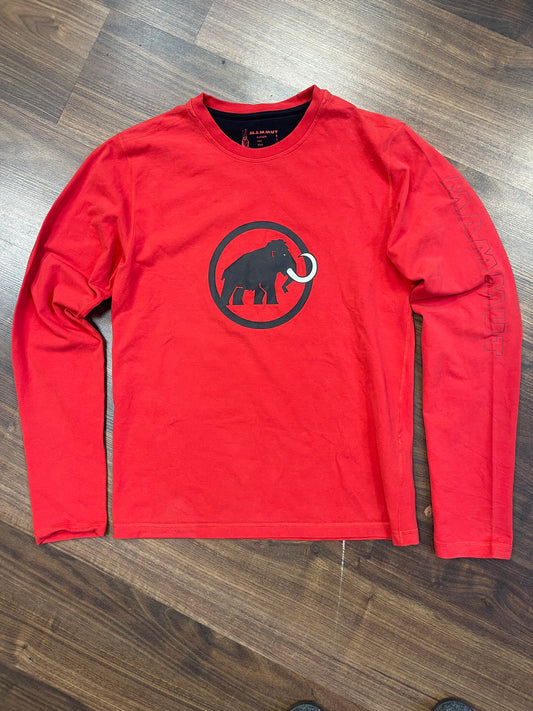 Mammut Longsleeve Herren S / Langarmshirt Baumwolle rot
