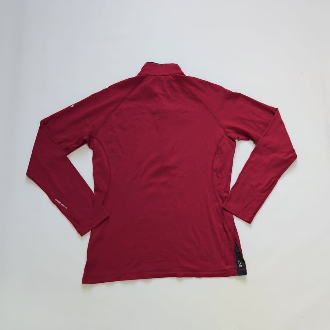 Merino Longsleeve Icebreaker (L Herren) Neck Zip Shirt 260 rot