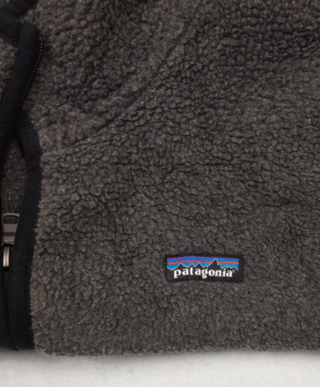 Patagonia Retro Pile Zip Pullover (L Herren) Baumwolle dunkelgrau
