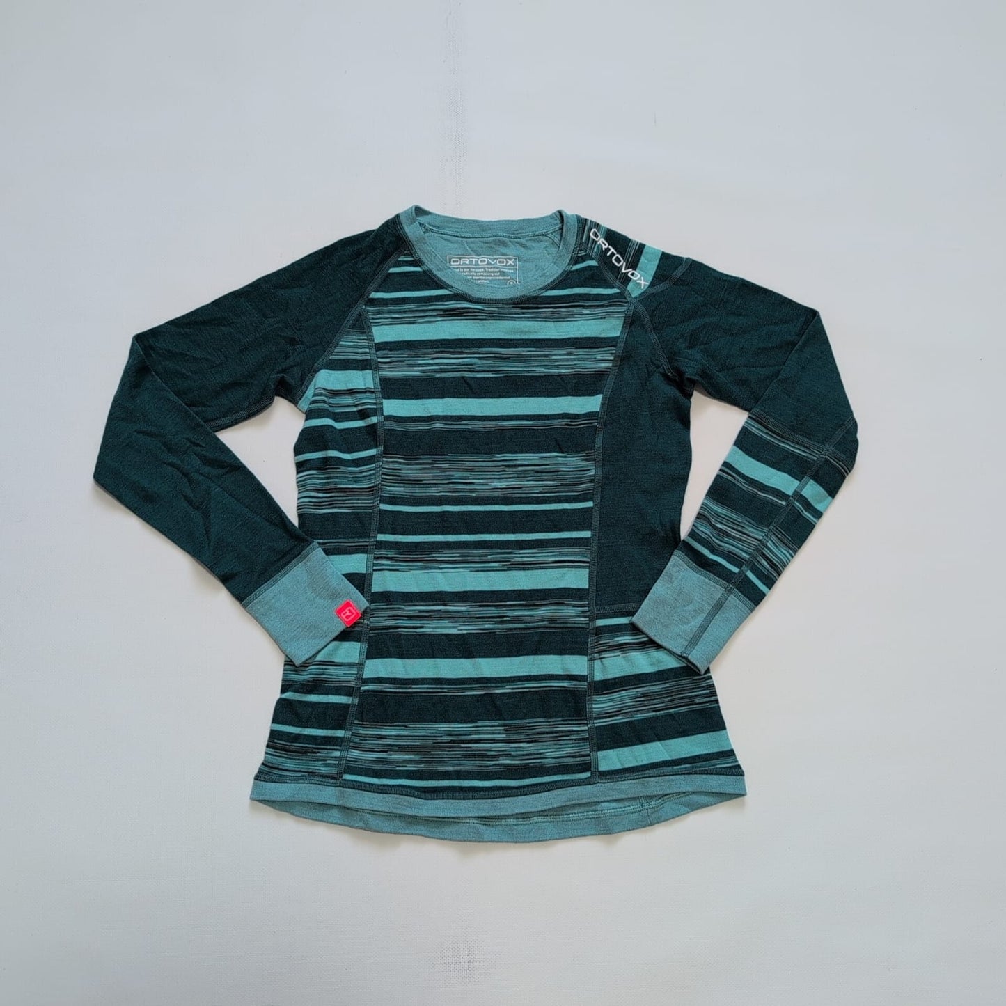 Merino Longsleeve Ortovox (S Damen) Thermo türkis schwarz