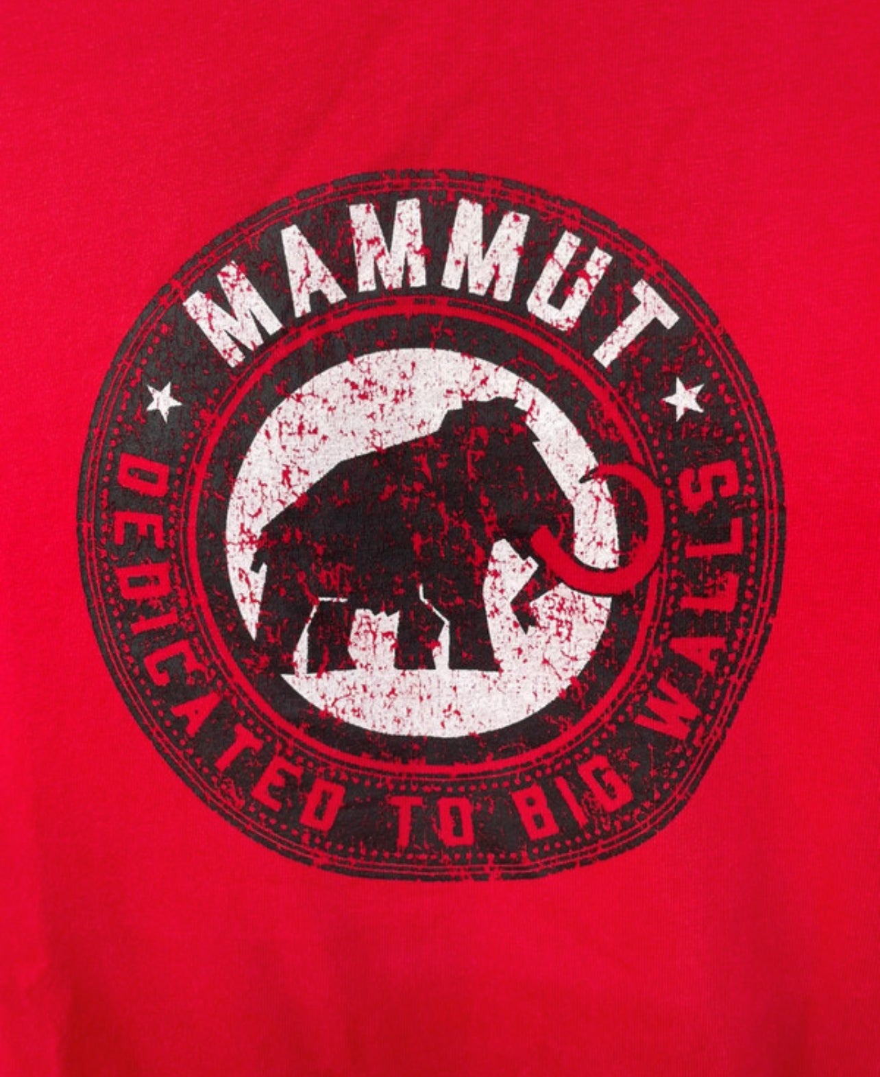 Mammut T-Shirt (Herren L) Baumwolle rot mit Brustprint