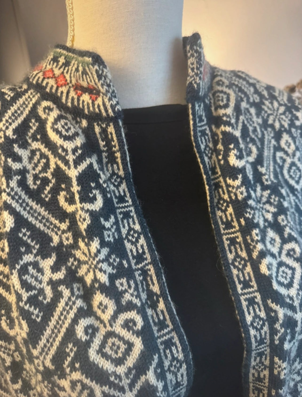 Strick Jacke von Dale of Norway (L Damen) Blaser weiß blau