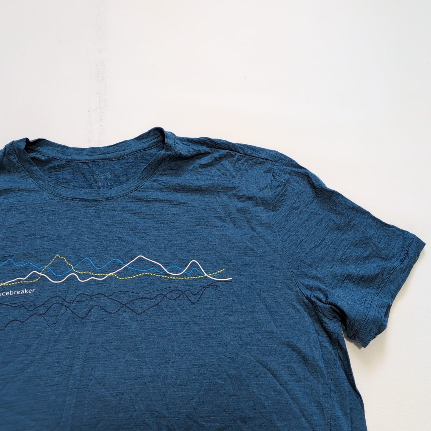 100% Merino T-Shirt von Icebreaker (XL Herren) blau Print