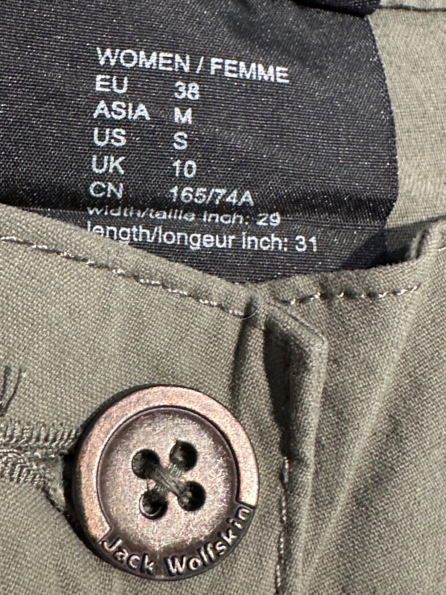 UV Shield Hose (M : 38 Damen) Jack Wolfskin khaki 2in1