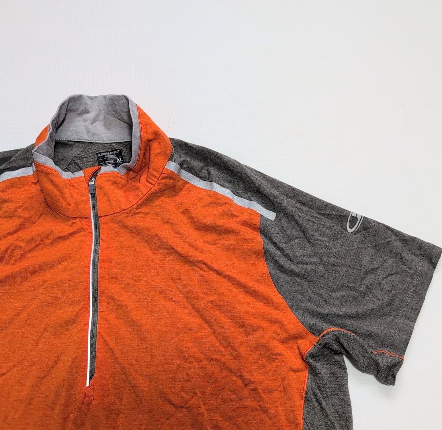 Sport T-Shirt von Icebreaker Merino GT (XL Herren) half zip orange grau
