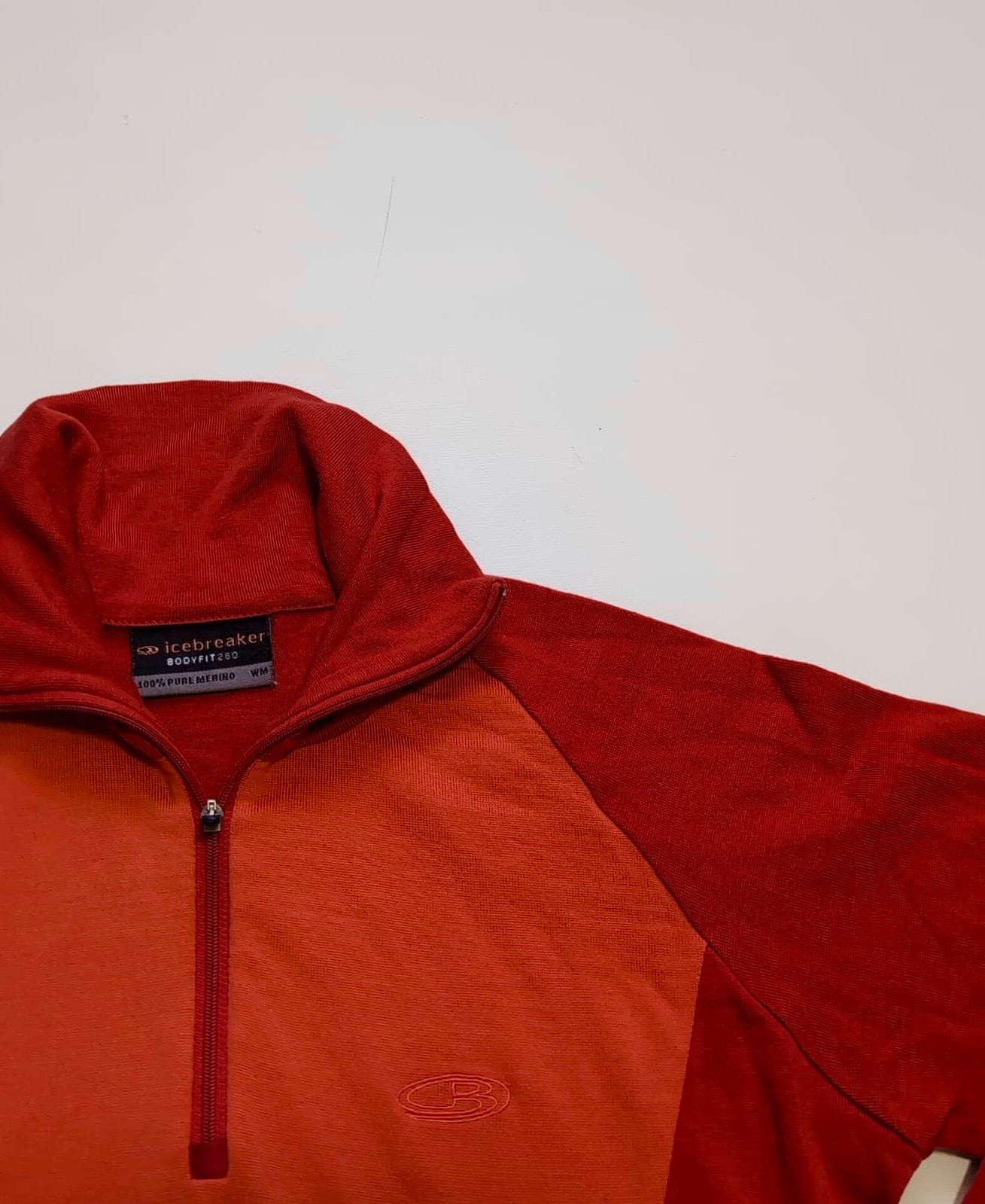 Merino Zip Longsleeve von Icebreaker 260 (M Damen) orange rot - wanderlich.com